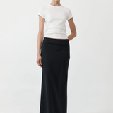 Pinstripe Maxi Skirt - Black