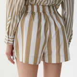 Chiara Stripe Shorts - Olive/Off White