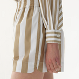 Chiara Stripe Shorts - Olive/Off White