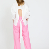 Chiara L/Sleeve Backless Shirt - White