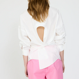 Chiara L/Sleeve Backless Shirt - White