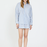 Chiara Multi Stripe L/Sleeve Shirt - GrapeMist/Khaki/Plumeria