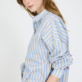 Chiara Multi Stripe L/Sleeve Shirt - GrapeMist/Khaki/Plumeria