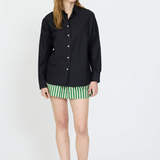 Chiara L/Sleeve Backless Shirt - Black