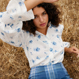 Lucinda Blouse - Cerulean Peony