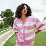 Agnes Cardi - Peony/Antique Stripe