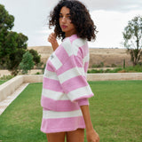 Agnes Cardi - Peony/Antique Stripe