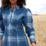 Blaze Dress - Indigo Plaid