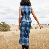 Nola Skirt - Indigo Plaid