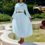Gemma Skirt - Arctic Stripe