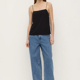 Aime Silk Tank - Black