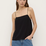 Aime Silk Tank - Black