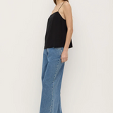 Aime Silk Tank - Black