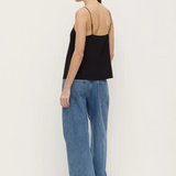 Aime Silk Tank - Black