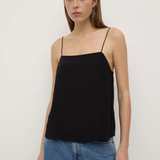 Aime Silk Tank - Black