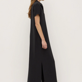 Heather Silk Blend Shirt Dress - Black