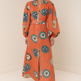 Noddy Dress - Orange Plates