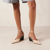 Polly Leather Mules - Cream / Black
