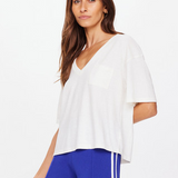Elina V Neck Tee - White