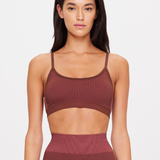 Ribbed Seamless Ballet Bra - Brown