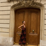 V Neck Maxi Dress - Chocolat Petals