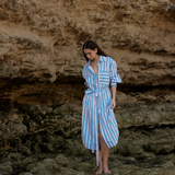 Billy Shirt Dress - Ocean Depths/Seashell Stripe