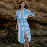 Billy Shirt Dress - Ocean Depths/Seashell Stripe