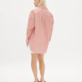 Chiara Shirt, Mid Length - Himalayan Pink/ White