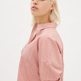 Chiara Shirt, Mid Length - Himalayan Pink/ White