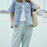 Short Sleeve Boxy Shirt - Vintage Blue Denim