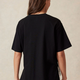 Longline Step Hem Tee - Black