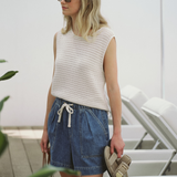 Mesh Knit Tank - Ecru