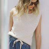 Mesh Knit Tank - Ecru