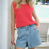 Mesh Knit Tank - Heritage Red