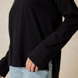 Slouchy Long Sleeve Tee - Black