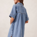 Relaxed Shirt Dress - Mid Vintage Blue