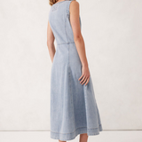 Flared Midi Dress - Worn Blue