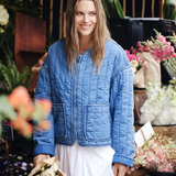 Comfy Quilted Boxy Jacket - Worn Blue Denim