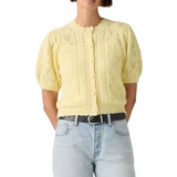 Pauline Pointelle SS Cardi - French Vanilla