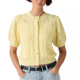 Pauline Pointelle SS Cardi - French Vanilla