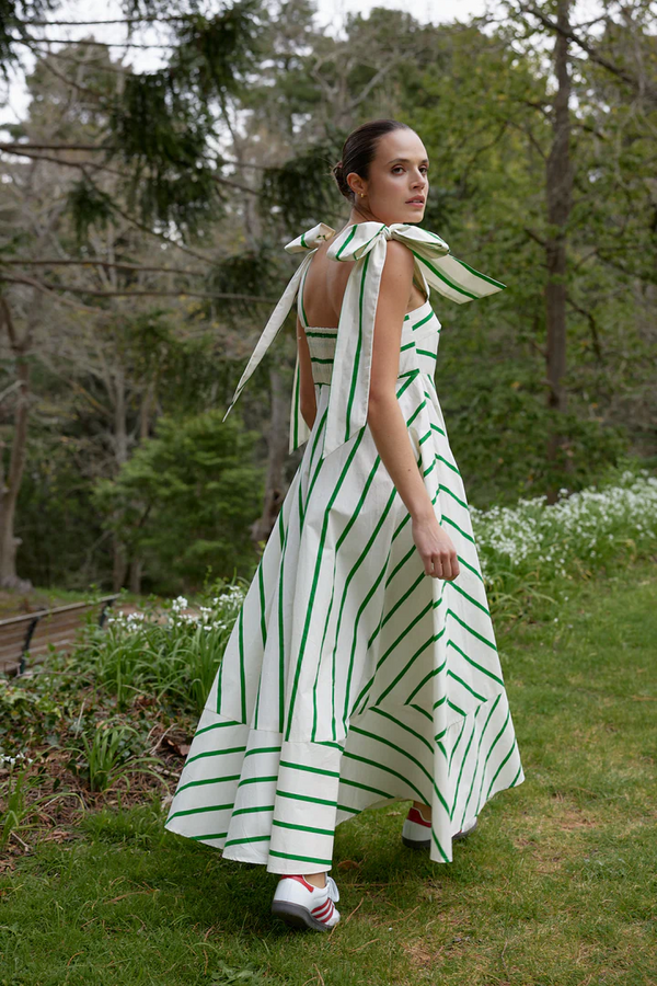 Pippa Dress - Mantis/ Antique Stripe