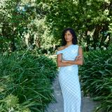 Sophie Mesh Top - Arctic Gingham