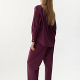 Chiara Long Sleeve Classic Shirt - Cherry