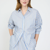 Chiara Multi Stripe L/Sleeve Shirt - GrapeMist/Khaki/Plumeria