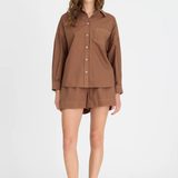 Chiara Long Sleeve Classic Shirt - Macchiato