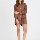 Chiara Long Sleeve Classic Shirt - Macchiato