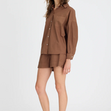 Chiara Long Sleeve Classic Shirt - Macchiato