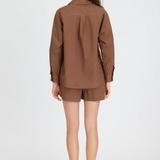 Chiara Long Sleeve Classic Shirt - Macchiato