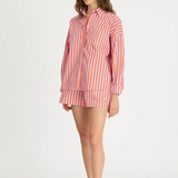 Chiara Long Sleeve Shirt Multi Stripe - Spicy Orange/Himalayan/Blue