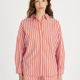 Chiara Long Sleeve Shirt Multi Stripe - Spicy Orange/Himalayan/Blue